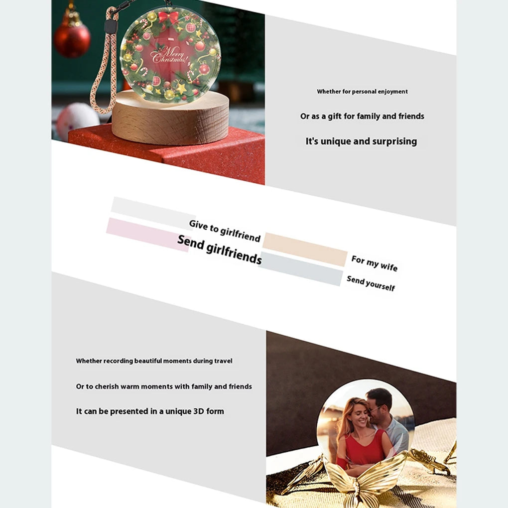 Product packaging with a decorative item and text on a white background